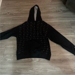 Champion Black Hoodie with Logo Pattern